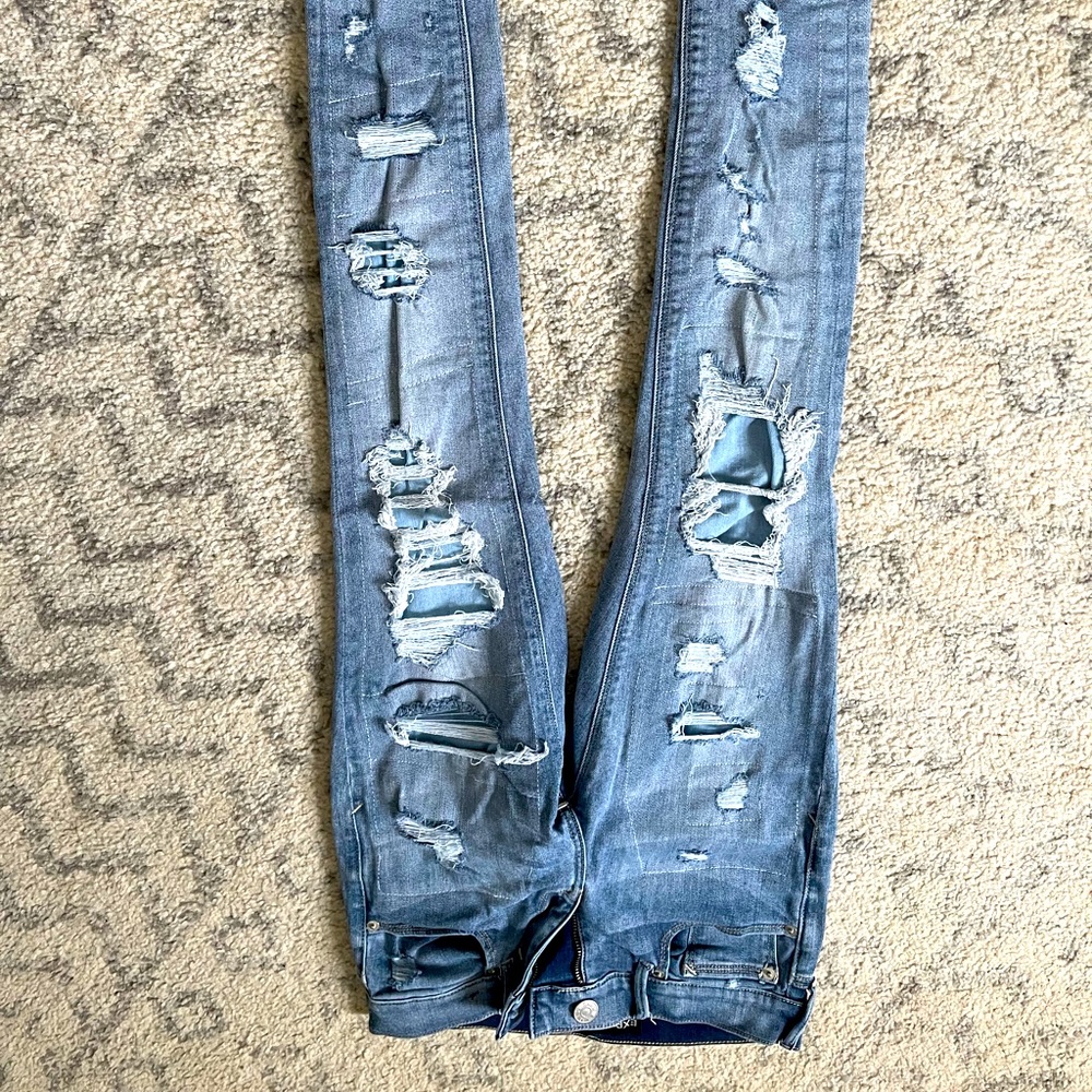 Distressed express jeans